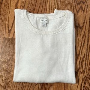 J Crew White 1/2 Sleeve Sweater